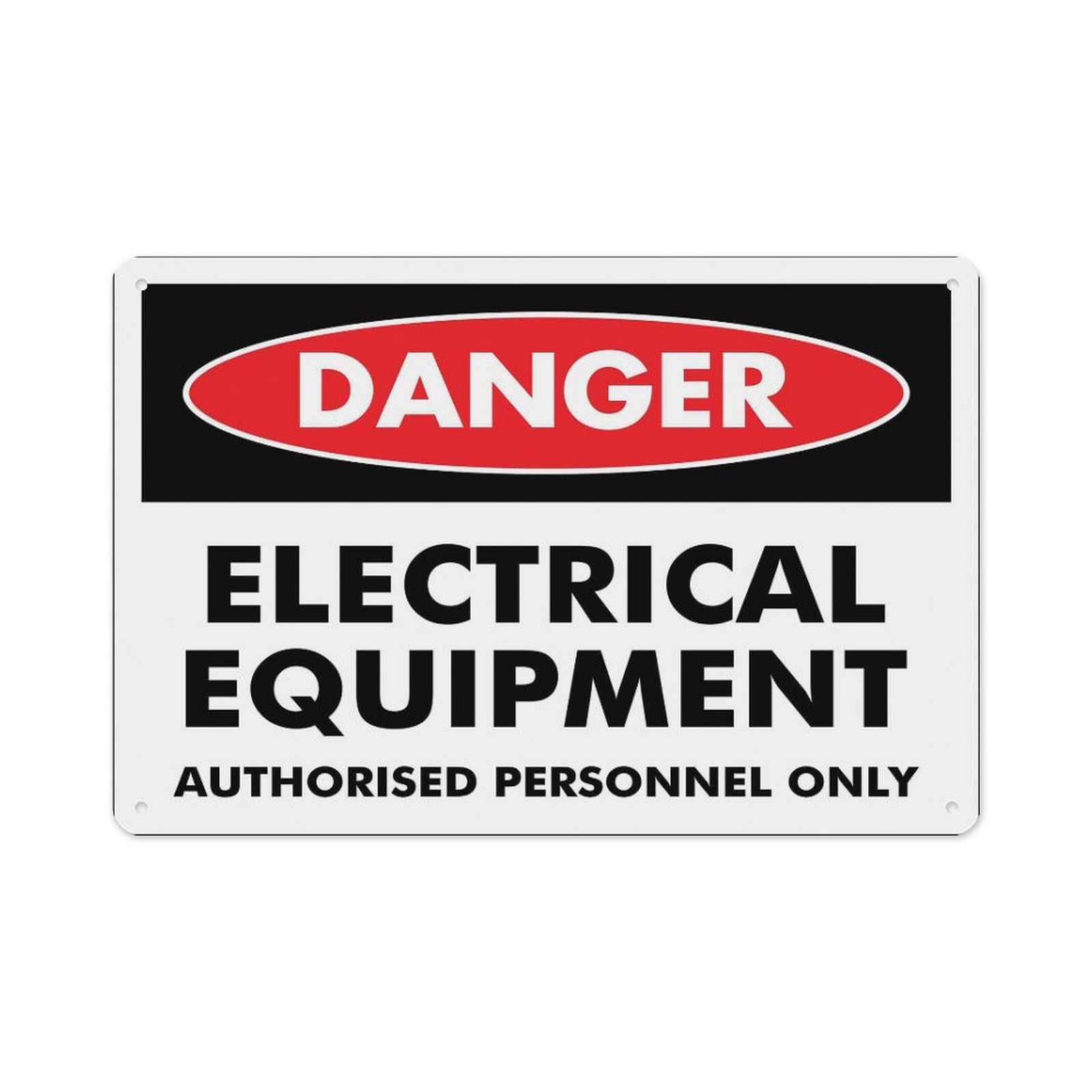 Peiyeety A02 Danger Electrical Equipment Authorised Personnel Only Sign Aluminum Tin Warning Signs For Home Outdoor Garden 12X16 Inches