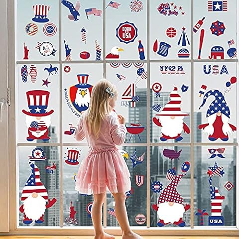 Independence Day Window Clings Window Sticker 9 Sheets Cover