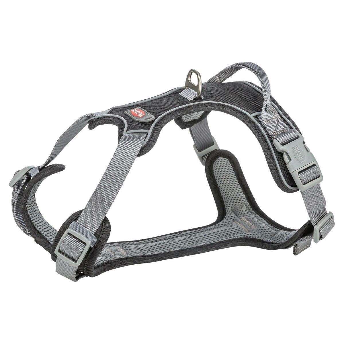 TRIXIE Premium Arnés Active, M–L, 60–75 cm/25 mm, Negro, para Perros