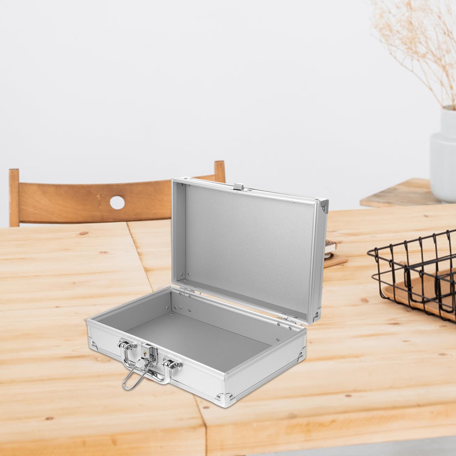 Valigetta Portautensili in Lega di Alluminio Maniglia Ergonomica, Chiusura Combinata a 2 Cifre, Contenitore Organizzatore per Attrezzi e Documenti, per Uso Casa e Lavoro