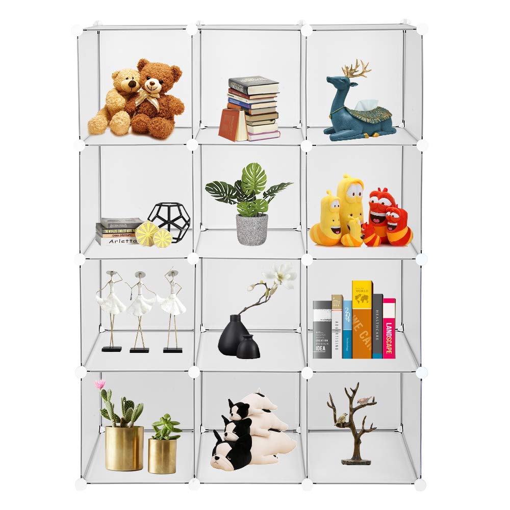 VINGLI Cube Storage, 12 Cubes Organizer Shelves Plastic Book Shelf, DIY