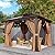 Aoxun 10'x10' Hardtop Gazebo, Outdoor Polycarbonate Double Top Canopy, Aluminum Frame Gazebo with Netting and Curtains, Sunshade for Patios, Gardens, Lawns