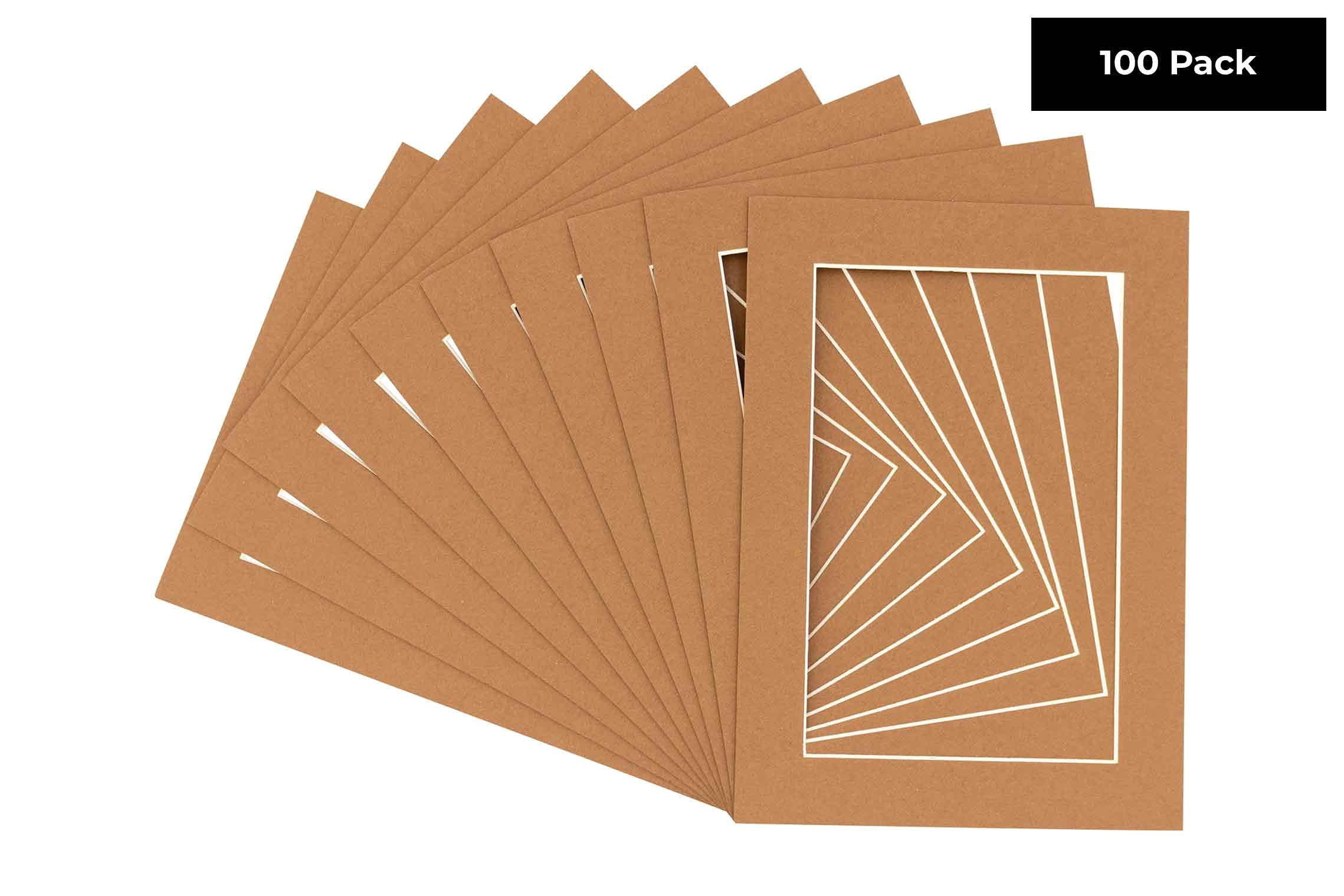 5x7 Mat for 4x6 Photo - Precut Aged Oak Brown Picture Matboard for Frames Measuring 5 x 7 Inches - Bevel Cut Matte to Display Art Measuring 4 x 6 Inches - Acid Free Pack of TEN MATS