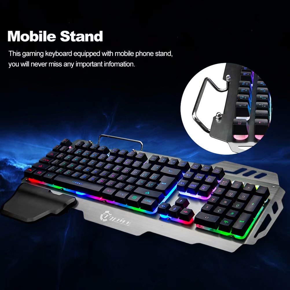 7pin PK-900 Gaming tastiera RGB retroilluminazione tastiere dei Computer con telefono cellulare titolare poggiapolsi per Gamer LOL overwatch DOTA 2