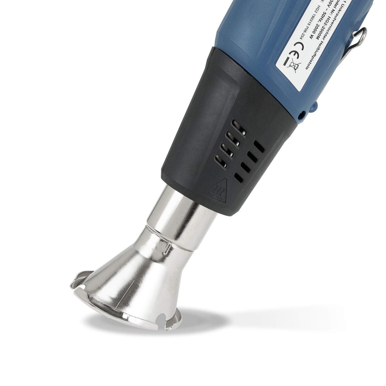 EBERTH Désherbeur électrique 3 en 1 Pistolet à air chaud Allume-barbecue sans gaz ni produits chimiques (2000 watts, 3 niveaux de température, jusqu'à 650°C, 5 buses, poignée séparée)