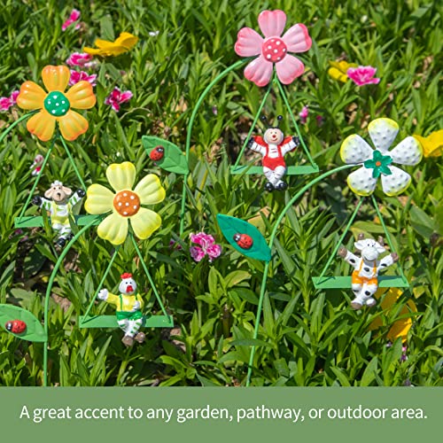 Aovdy Decorative Garden Stakes Set Garden Ornaments, Waterproof Decorations For Indoor Outdoor Yard (Flower & Insect-4Pcs) #TOP3