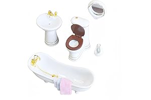 Exquisite Dollhouse Bathroom Ensemble: A Miniature Haven of Comfort