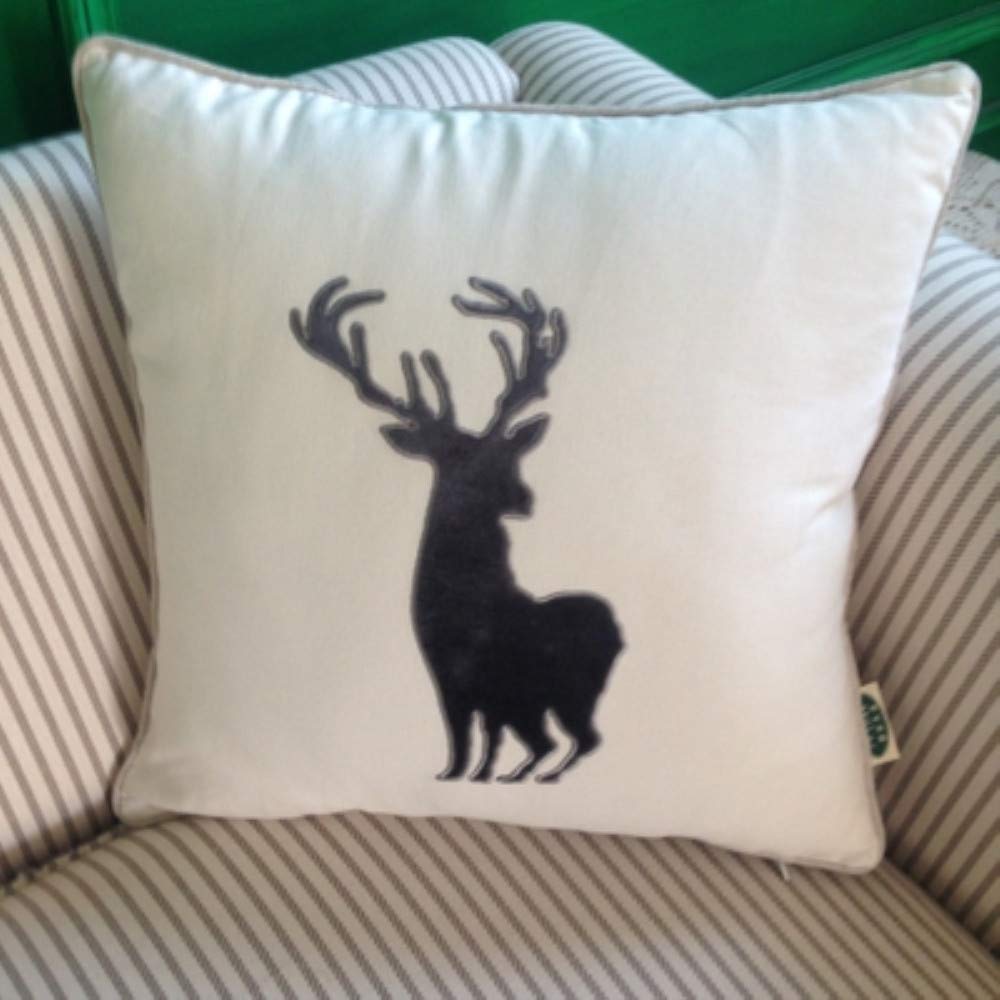 Coussin lin et coton brodés WLLLO vert pour raviver un canapé terne avec élégance