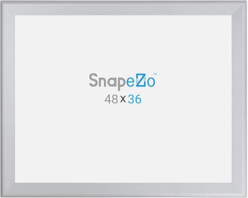 Vista 61 de SnapeZo Silver 36x37 Poster Frame, 1.7" Aluminum Profile, Front-Loading Snap Frame, Wall Mounting, Wide Series