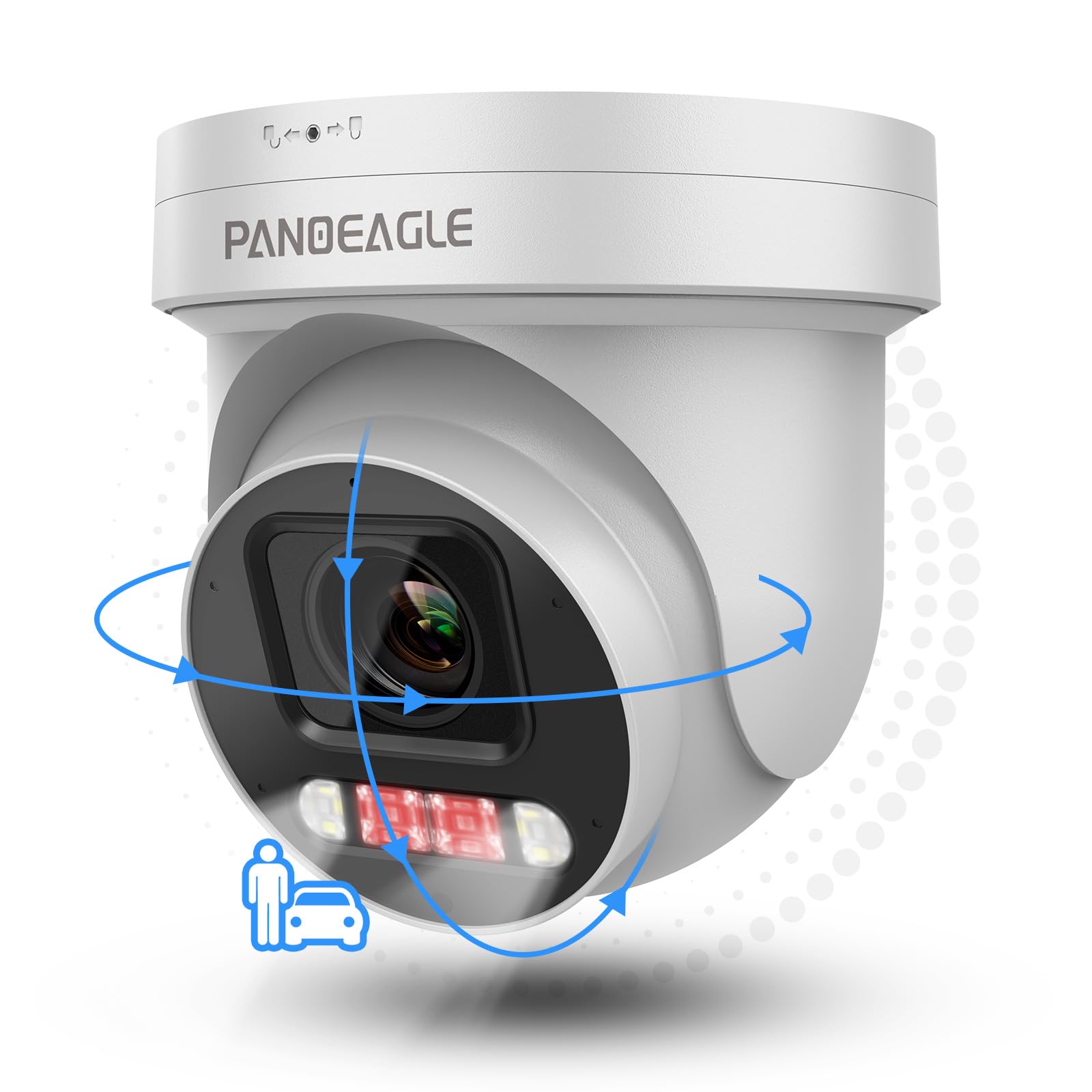 PANOEAGLE 4K AI IP POE PTZ Camera, 8MP PTZ Security Camera Outdoor,5X Optical Zoom 2.7~13.5mm Lens, 2-Way Audio, Smart Human/Vehicle Detection,
