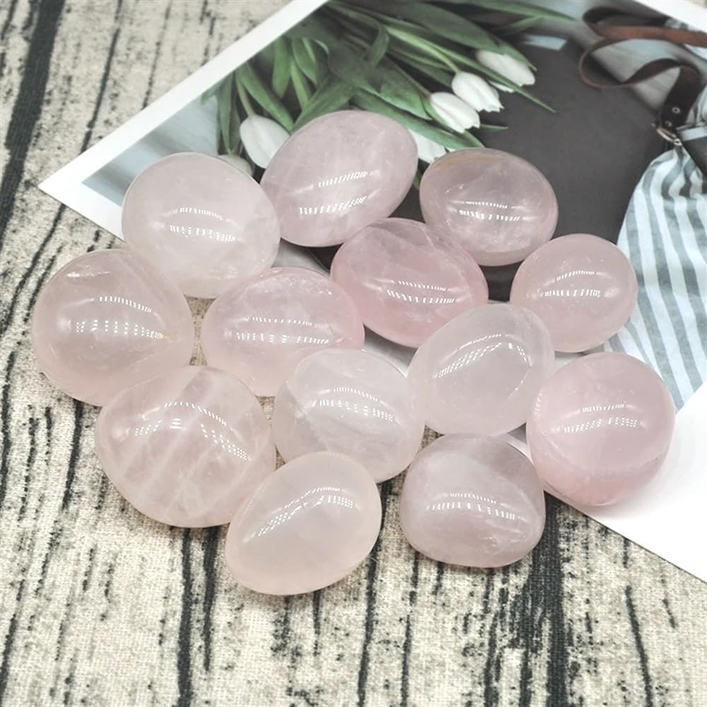 KatLin Beautiful Natural Round Rose Quartz Bulk Tumbled Stones Gravel Specimen Healing Crystals Minerals Gemstones Aquarium Home Decoration Gifts Ornaments (Size : 500g)