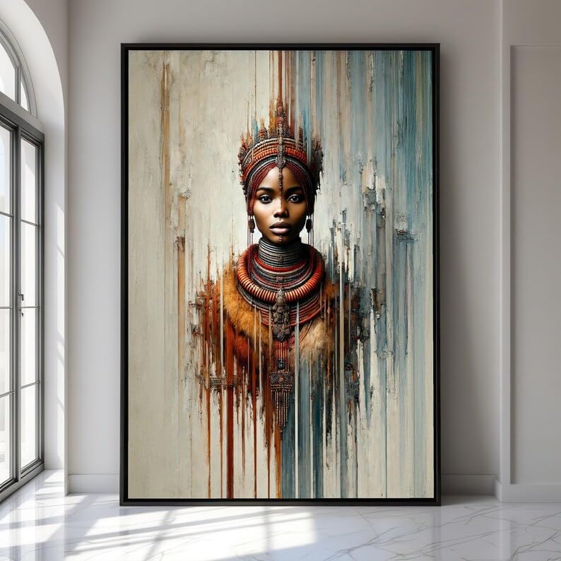 Portrait de femme africaine sur toile pour habiller un mur vide chambre