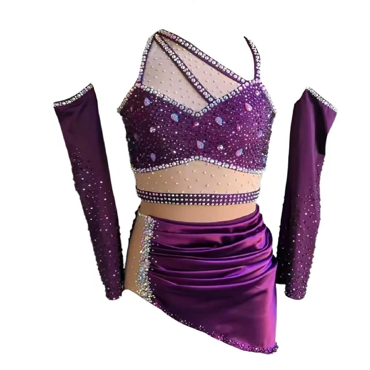 Costume danza lyrical con strass for ragazza e donna