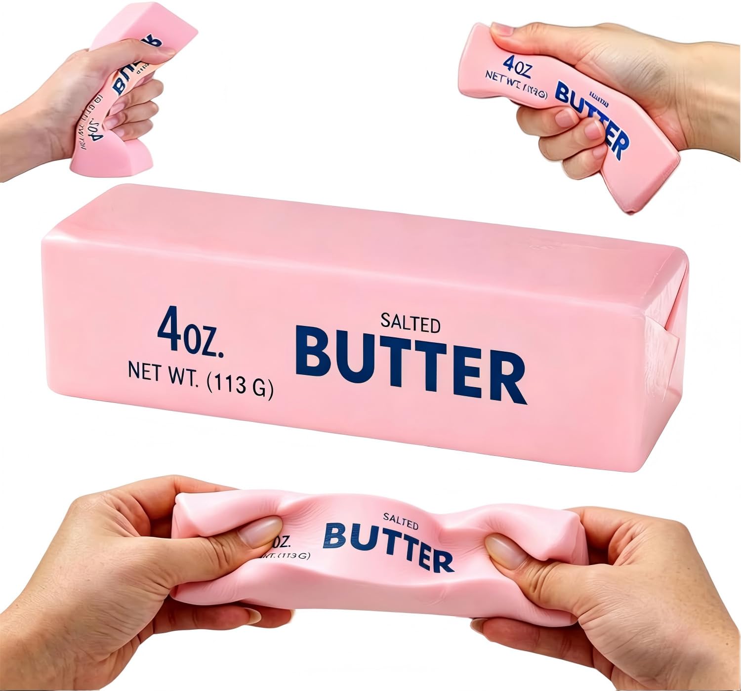 Butter Squishy Toy - New Realistic Butter Stick Squeeze，Slow Rising Squishies Butter Squeeze Sensory Toys，Anxiety & Sensory Relief, Office, School & Daily Use (Pink)