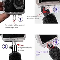 Vista 7 de Manija flotante de mano, poste monopie subacuático compatible con cámaras de acción DJI OSMO y otras cámaras deportivas, naranja