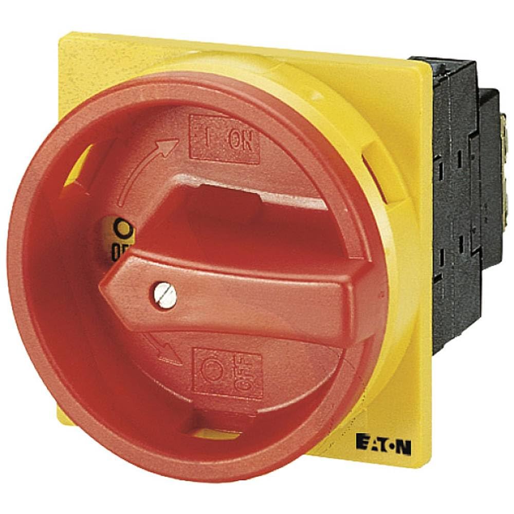 Eaton P1-25/EA/SVB/HI11 Interruptor General, 3 Polos con 1 N/O con 1 N/C, 25 A, Función de Parada de Emergencia, Bloqueable en posición 0, Montaje Empotrado, 6.5 cm x 8.3 cm x 11.9 cm