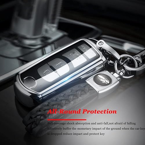 Miniatura 6 de HIBEYO Funda para llavero compatible con Mazda 2 3 5 6 8 CX-3 CX-4 CX-5 CX-7 CX-9 Atenza Axela MX5 Speed3 Miata 234 botón de protección completa con