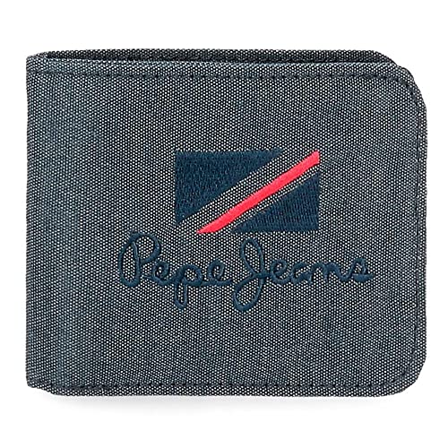 Pepe Jeans Kay Cartera Con Monedero Azul 10,5X9X2 Cms Poliéster