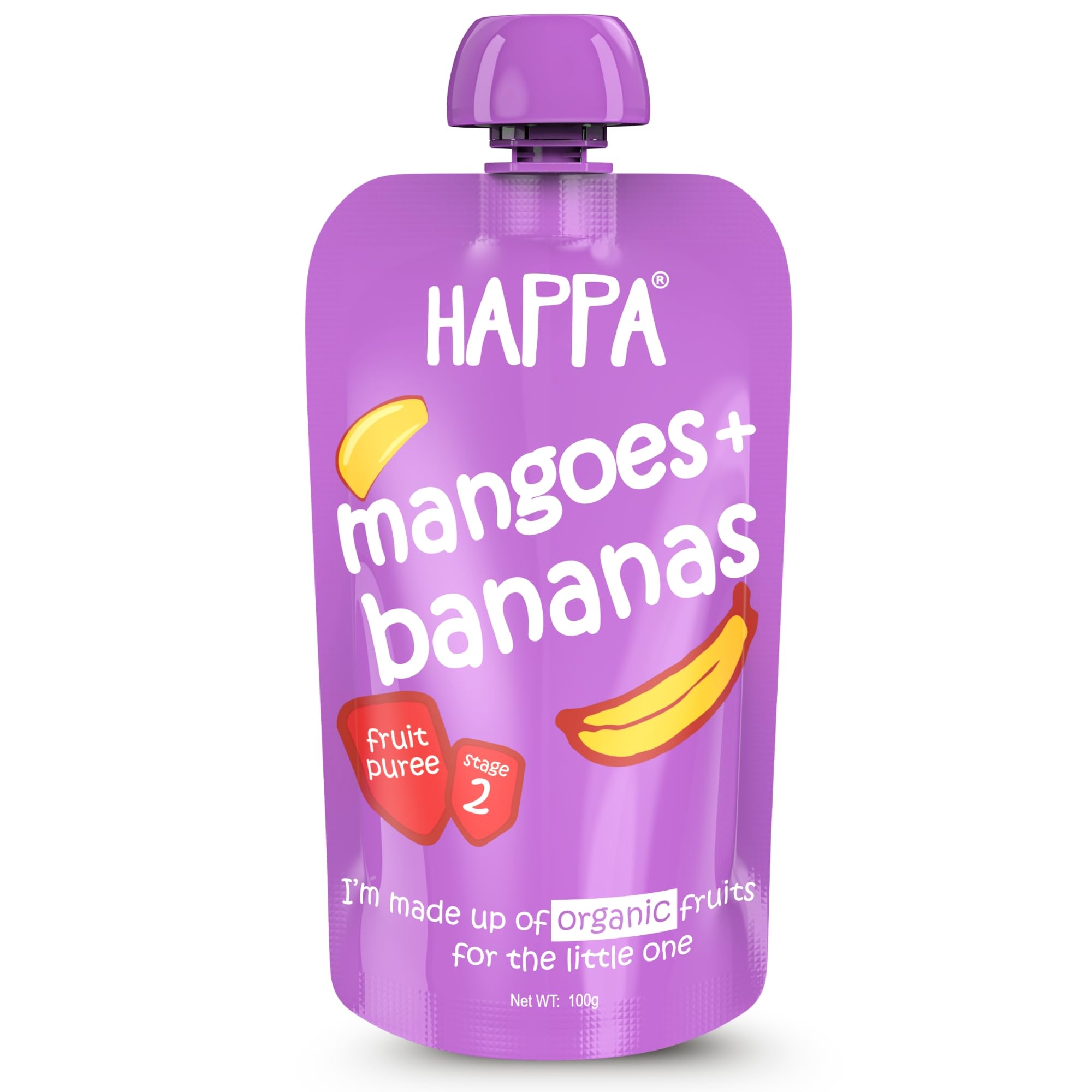 Happa Organic Baby Food Mango and Banana Puree | 100% Fruits | No Added Sugar, No Milk Powder, No Preservatives | Stage 2 (6 Months+) | Ready to Eat | Free from Common Allergens | Pack of 1 (100g Pack)-image-13