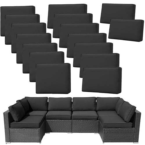 14Pieces Patio Cushion Covers Replacement Outdoor Couch Cushions Covers Splashproof