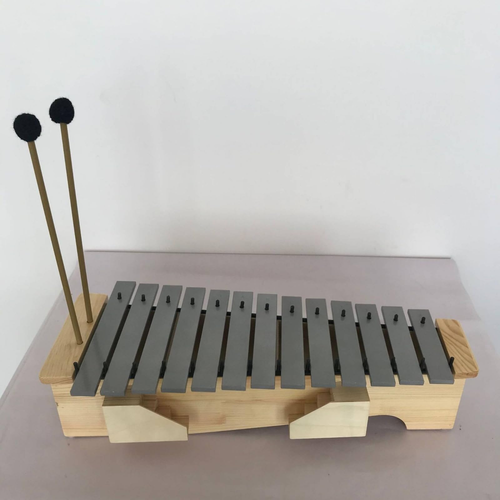 Xilofono 13 Note Corpo in Legno di Pino Strumento Musicale Struttura Resistente, Xilofono Con Risonanza Media