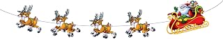 Beistle 1-Pack Santa and Sleigh Streamer, 8-Feet
