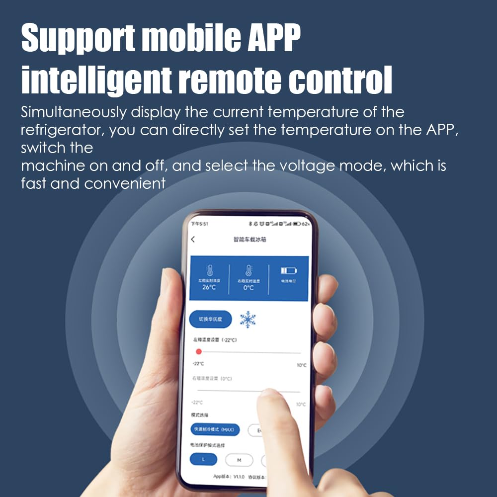 Car Refrigerator Model Y Trunk 35L App Control Fridge Huge, 12V Tesla Portable Fridge for Model Y 2020-2025, Car Freezer -7?-50? for Travel Camping Road Trip(App Control)