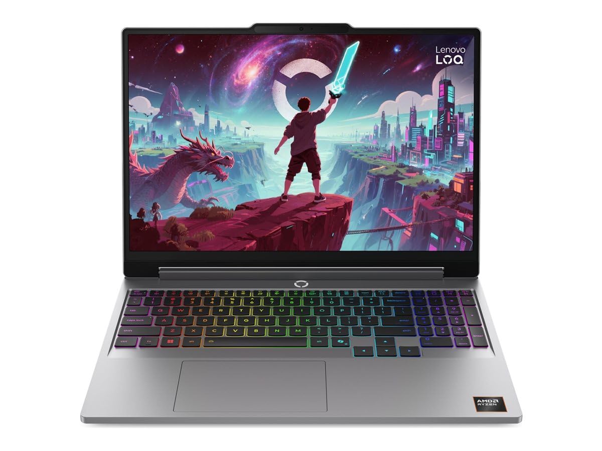 Lenovo LOQ Gaming AI Laptop | Display 15.3" WUXGA 165Hz | AMD Ryzen 7 250 | 16GB RAM | SSD da 1TB | NVIDIA GeForce RTX 5060 | Windows 11 | QWERTZ | Grigio | 3 mesi GamePass