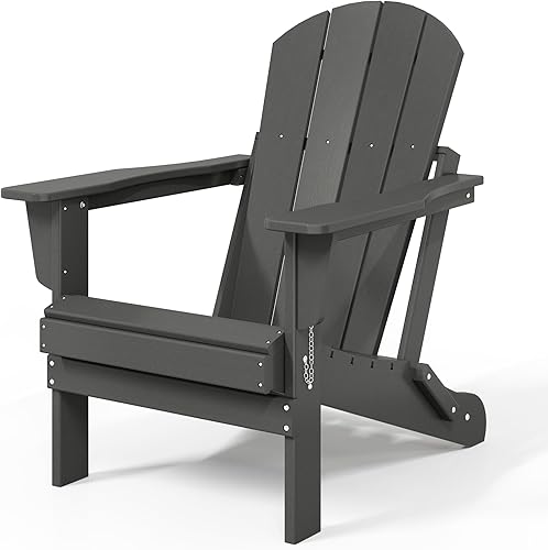 Miniatura 9 de WestinTrends Juego de 2 sillas Adirondack para exteriores, silla de plástico para hoguera, silla plegable resistente a la intemperie, para terraza,