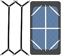 Vista 1 de Sopito Correas para sábanas, 8+2 piezas resistentes elásticos para sábanas, tirantes de colchones, cortos+ largos, blanco y negro