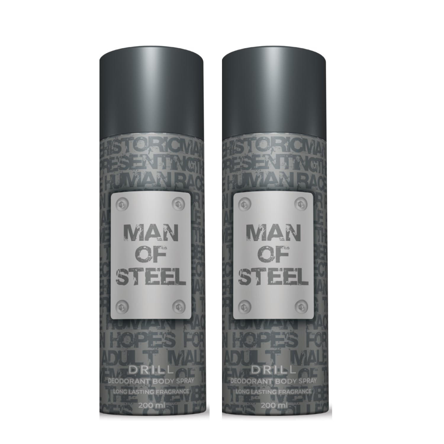 DENVER Man Of Steel Drill Deodorant Body Spray - 200ML Each (Pack of 2)-image-25
