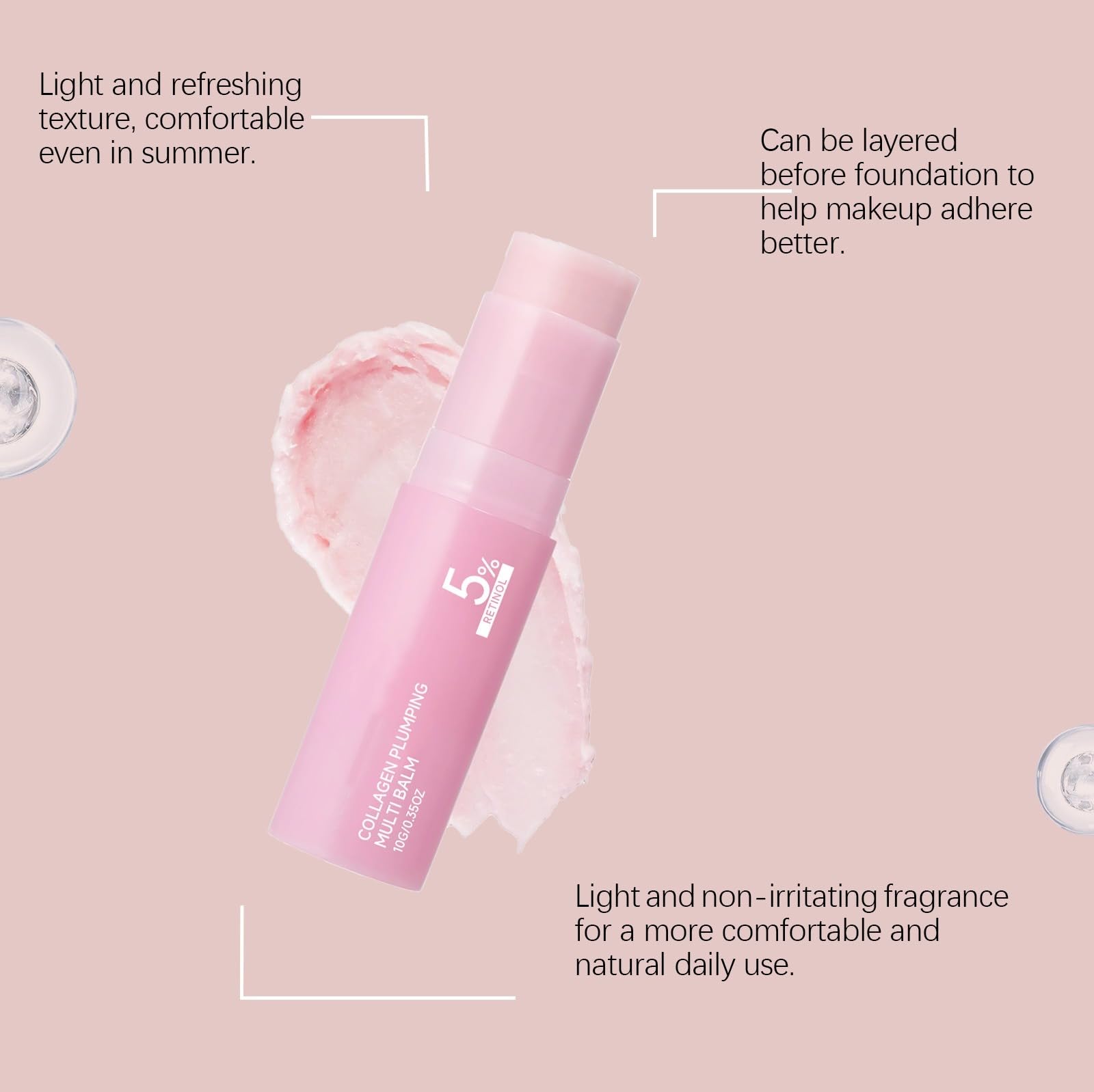 Collagen Plumping- Multifunktions-Moisturizing-Stick – Basis Make-up | Gesicht, Hals und Lippen – Anti-Wrinkle und Firming Care – Light and non-greasy Texture – Collagen-Stick