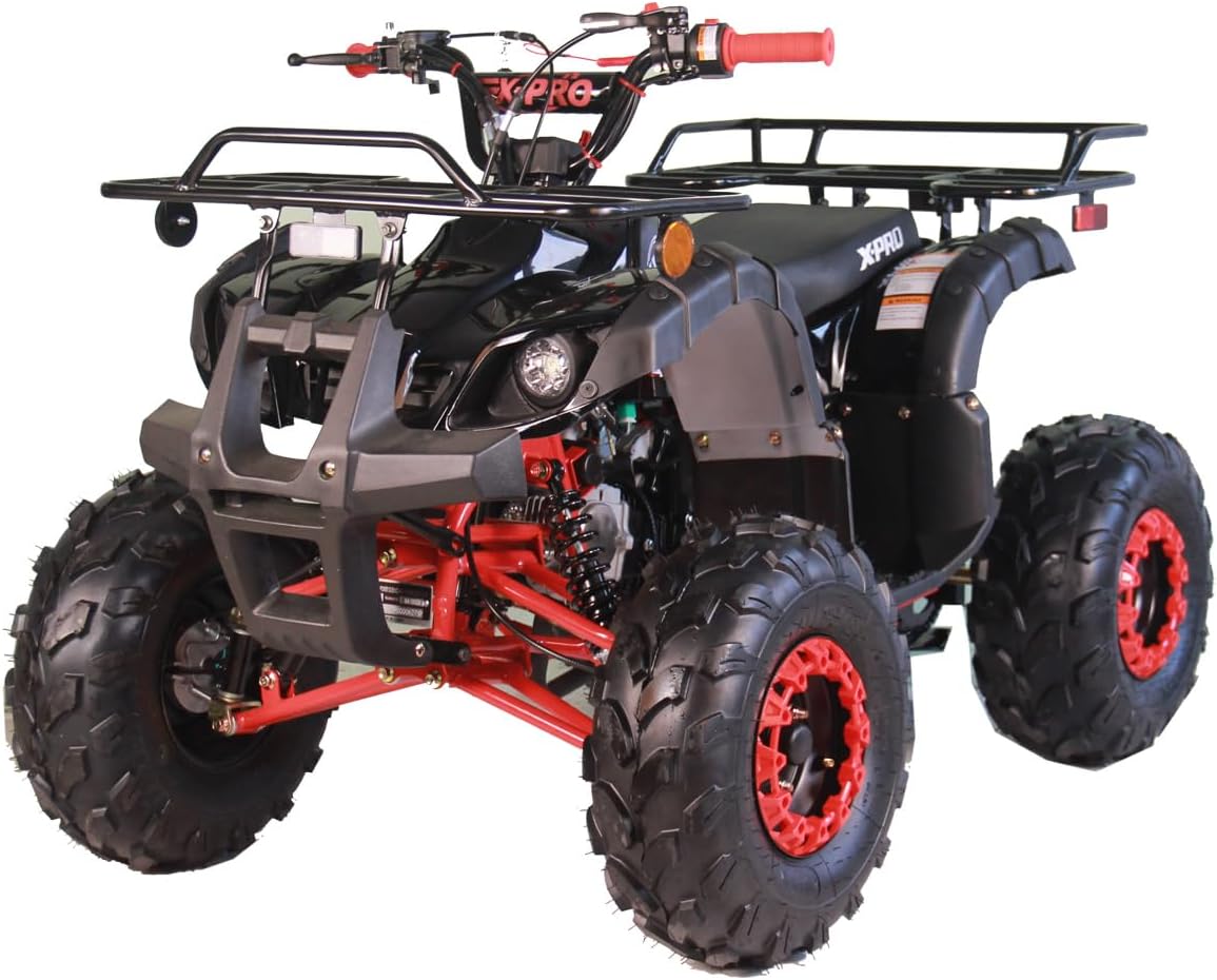 X-PRO 125cc ATV 4 Wheels Quad 125 ATV Quads with LED Lights, Big 19"/18" Tires! (Leaf Pink)