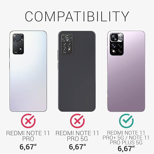 Miniatura 6 de kwmobile 2 protectores de pantalla de vidrio templado, películas transparentes antihuellas compatibles con Xiaomi Redmi Note 11 Pro 5G  Note 11 Pro