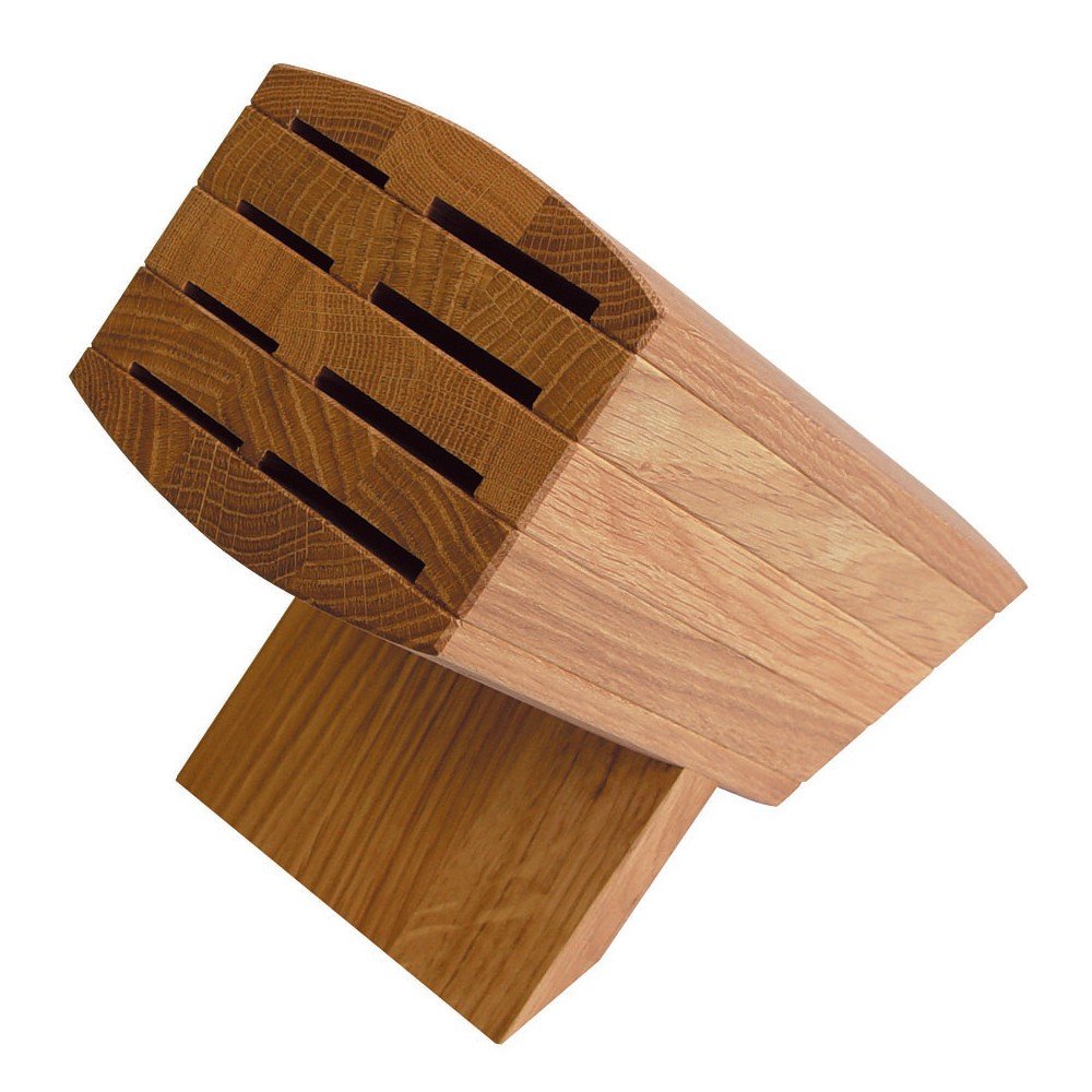 KAI Wasabi traditioneller Messerblock aus Holz - Premiumqualität Eiche - Platz für 8 Messer, zerlegbar zur Reinigung - Abmessung 31 x 18 x 34 cm