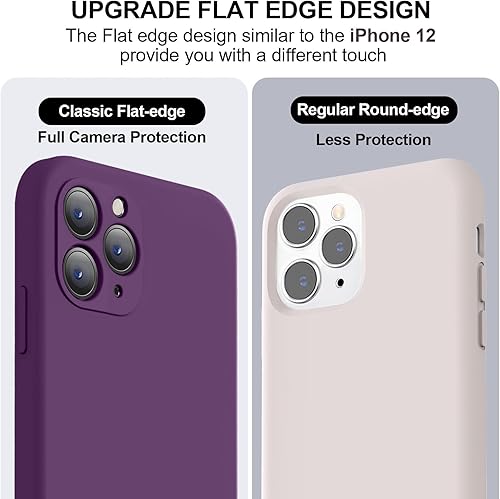 Miniatura 3 de Vooii Funda compatible con iPhone 11 Pro, silicona líquida mejorada con bordes planos, protección de cámara, forro de microfibra antiarañazos suave,