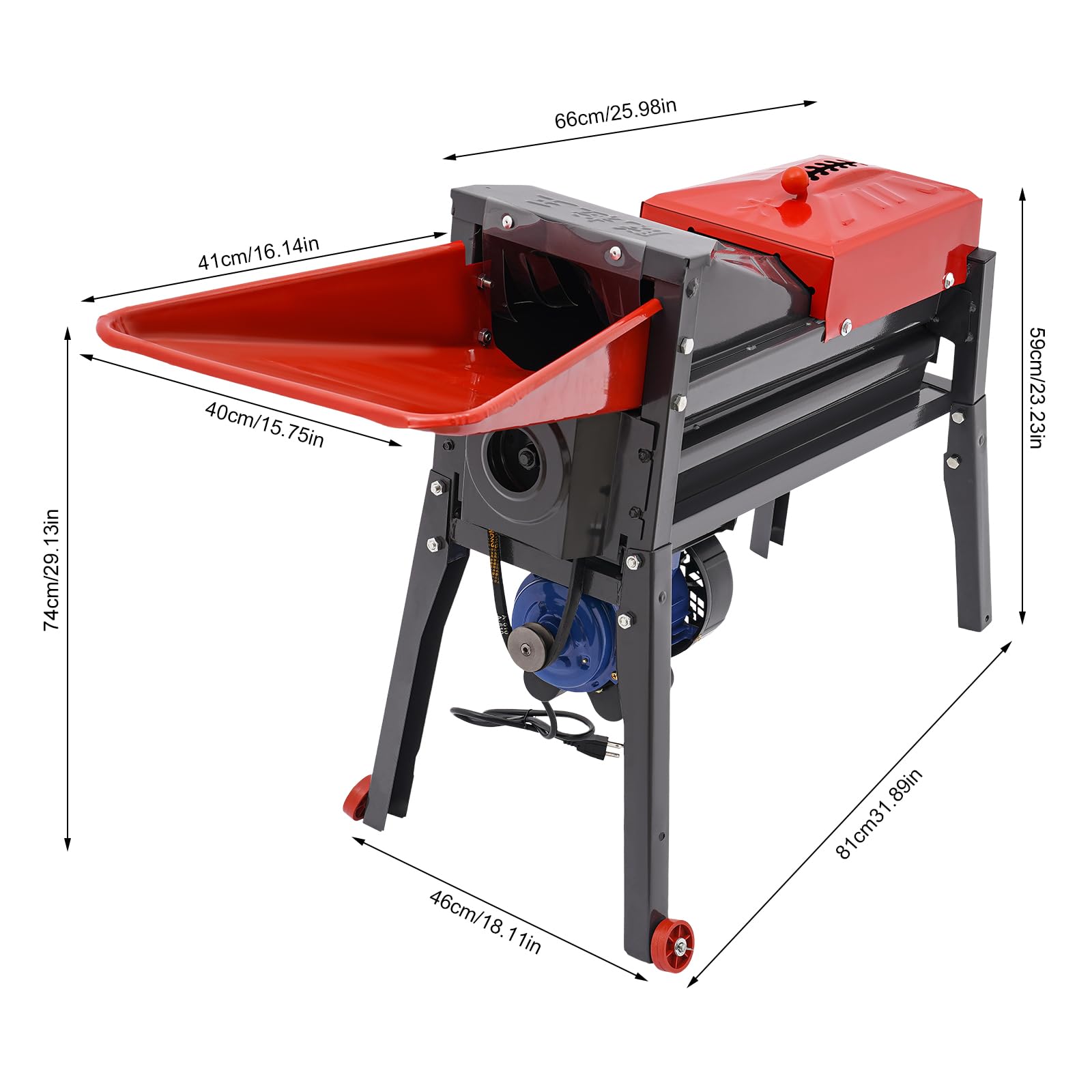 CRYBY Electric Corn Threshing Machine, Automatic Corn Thresher Corn Mill Commercial Corn Grinder with Motor, Steel Corn Peeling Machine Dry Feed Grain Milling Machine Corn Stripper Remover, 2800r/min