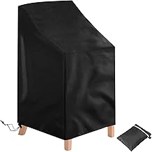 Outdoor Waterproof Garden Chair Cover, 64 x 64 x 70/120 cm Oxford Fabric, Windproof, Anti-UV Garden Chair Covers, Suitable for Stackable Garden Chairs