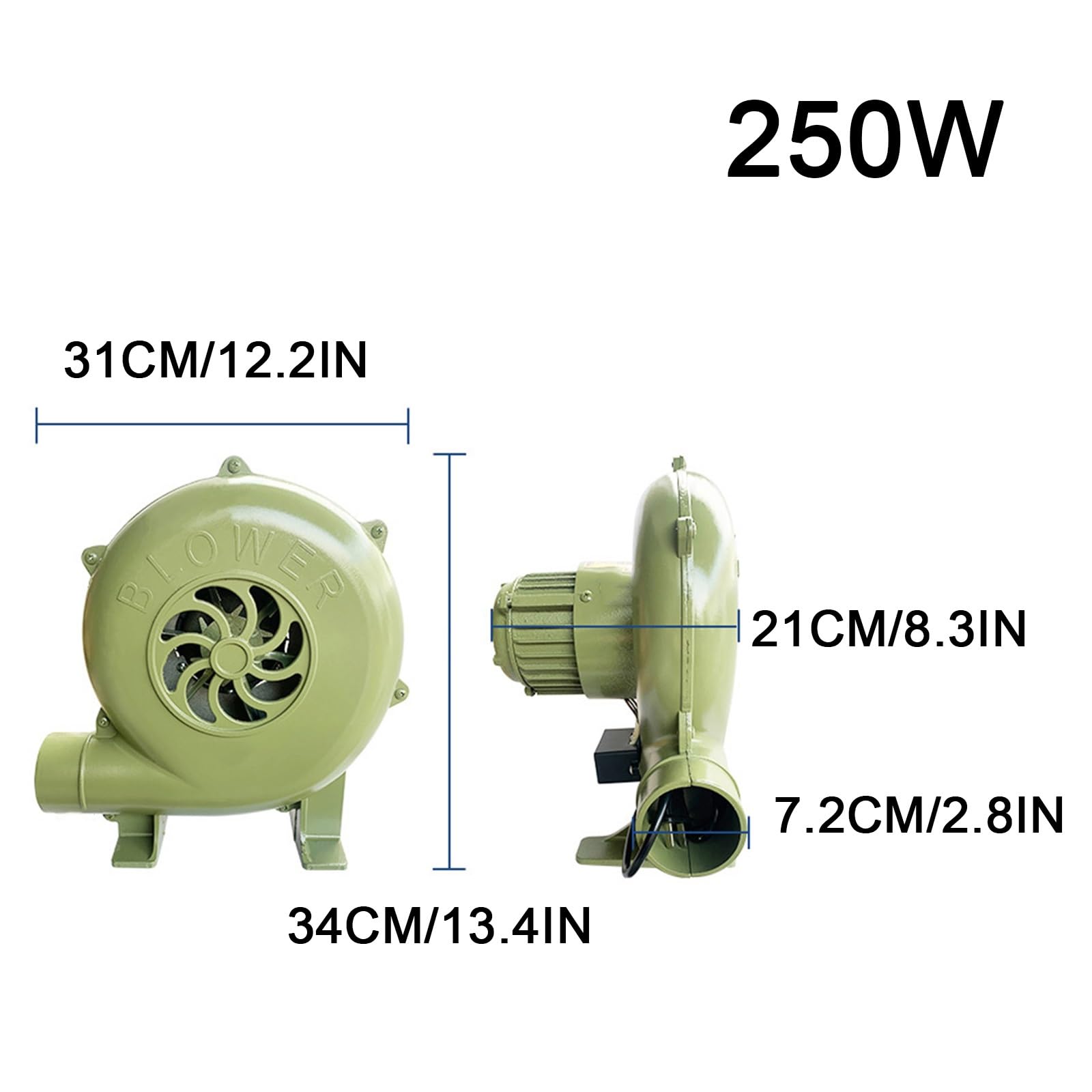 Soffiatore Elettrico, Ventilatore per Forgia da Fabbro 220V, 2800 Giri/min, Ventilatore Centrifugo, per Campeggio/Picnic/attività All'Aperto (Size : 250w)
