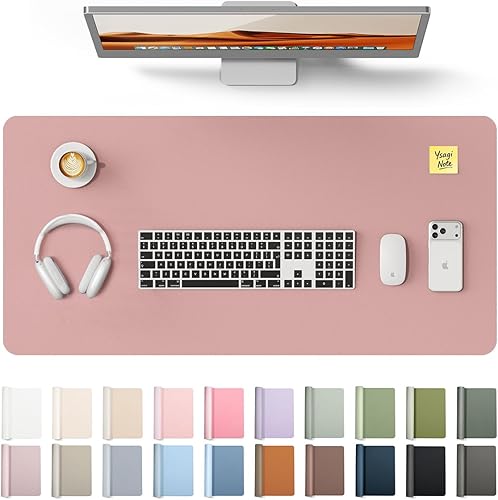 Miniatura 109 de YSAGi Protector de escritorio de piel, alfombrilla de oficina, alfombrilla grande para ratón, alfombrilla antideslizante de piel sintética, Azul