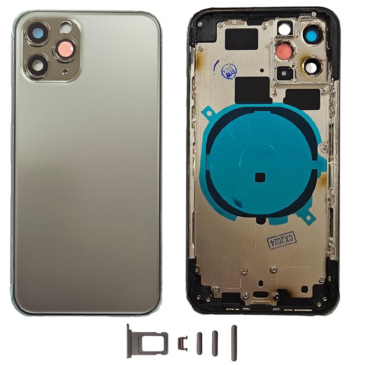 Tiroir SIM iPhone 11 Pro noir complet kit chassis et coque de rechange - 3