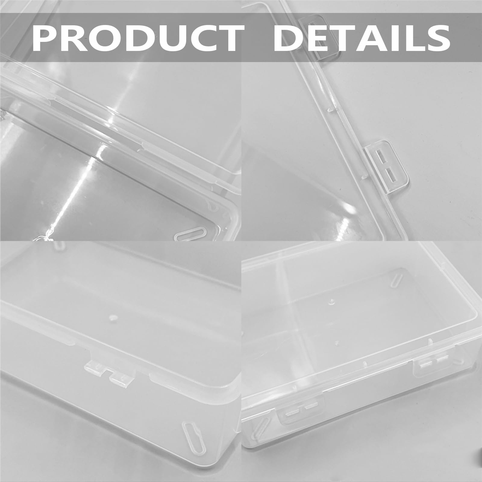 WYAN 4pcs A5 Storage Boxes with Lids, Plastic Box, Stackable Storage Box, Clear Storage Boxes with Lids, for Home Office - Image 3
