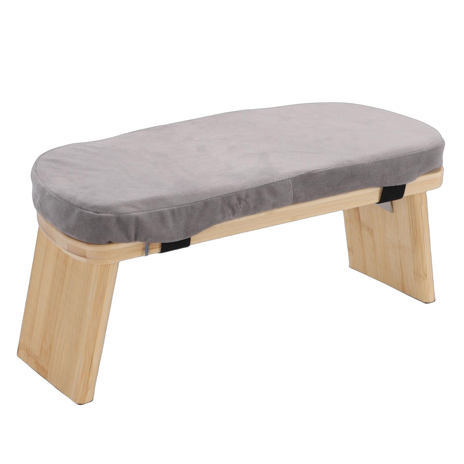 Bewinner Ławka do Medytacji Drewniany Przenośny Składany Stołek do Medytacji Relaksacyjnej 44x19x15cm Szary
