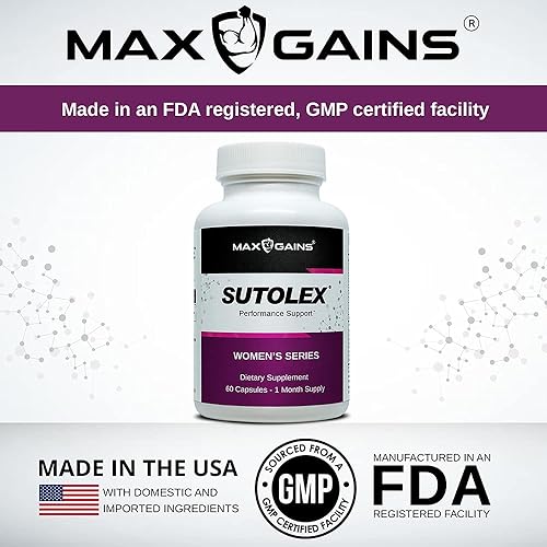 Miniatura 2 de Sutolex Suplemento de apoyo al rendimiento para mujer con L-Arginina para apoyar la producción saludable de óxido nítrico y Panax Ginseng. 60