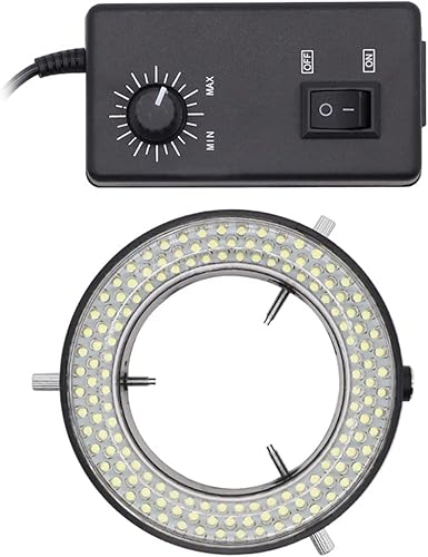 Microscope Accessories Kit for Adult Adjustable 56144 LED Ring Light Illuminator Lamp for Industry Video Stereo Microscope Lens Camera Magnifier Lab
