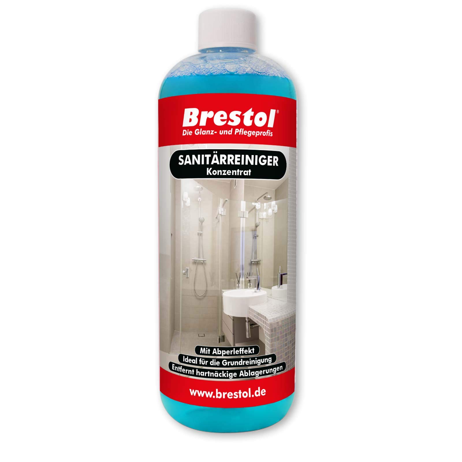 Limpiador sanitario concentrado, 4 unidades de 1000 ml, con efecto perlado, limpieza básica, eliminador de cal, limpiador de baño, limpiador de