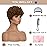 MOONSHOW Short Pixie Wigs for Black Women Auburn Brown Pixie Cut Wig with Bangs Auburn Short Curly Wigs for Black Women Natural Short Wigs