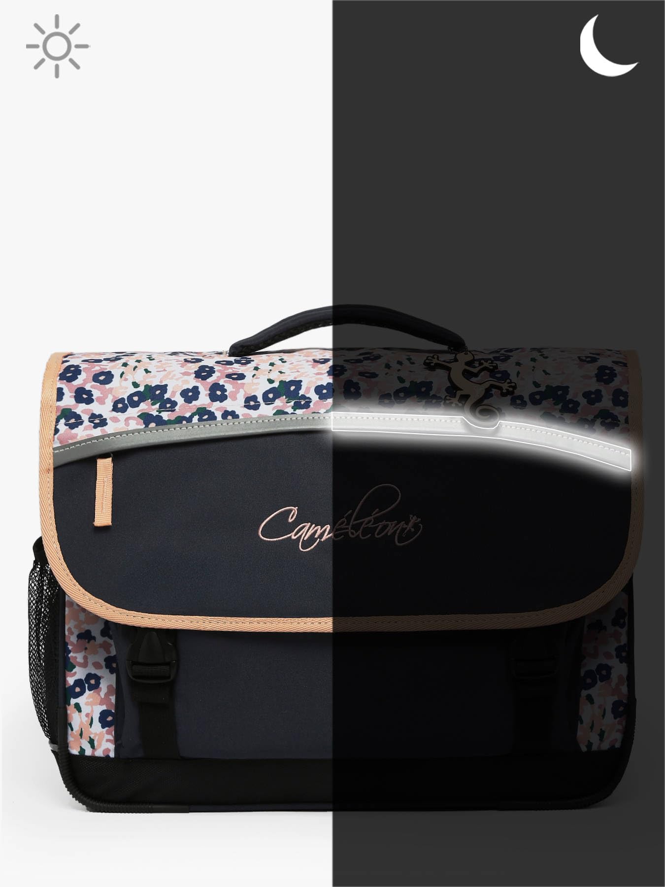 Cameleon Cartable scolaire maternelle/CP Bleu 35 cm Ligne Actual Intérieur 2 compartiments - Fermeture rabat. Idéal pour l'école primaire. Existe en 4 coloris. Pour fille et garçon