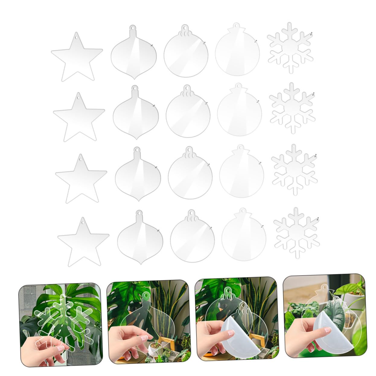 PRETYZOOM 4 Set Di Ornamenti Natalizi in Acrilico Pendenti Per Albero Di Natale Palline Decorative Per Decorazioni Per Albero Di Natale 30 Pezzi * 4