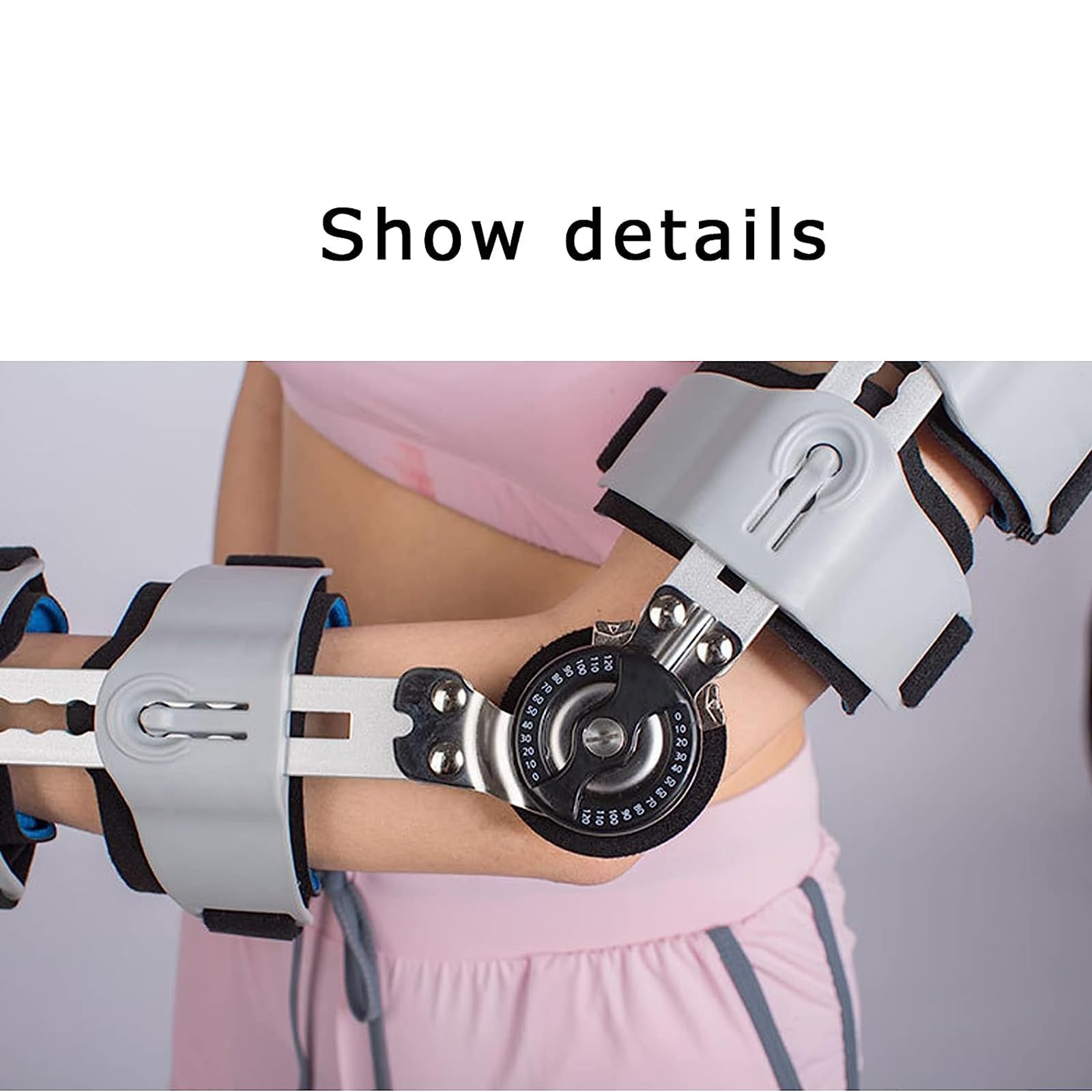 JOSBY Codo articulado Ajustable, Soporte de fijación de Fractura de Brazo con Cabestrillo, Soporte de aleación de Aluminio Reforzado, para fracturas, recuperación postoperatoria, tendinitis, Bursitis